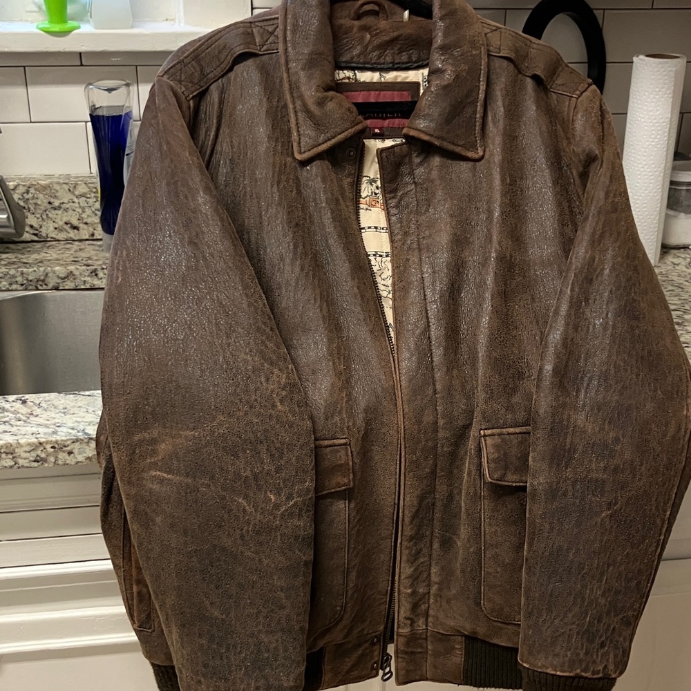 Wilsons Leather Distressed Brown Bomber Jacket